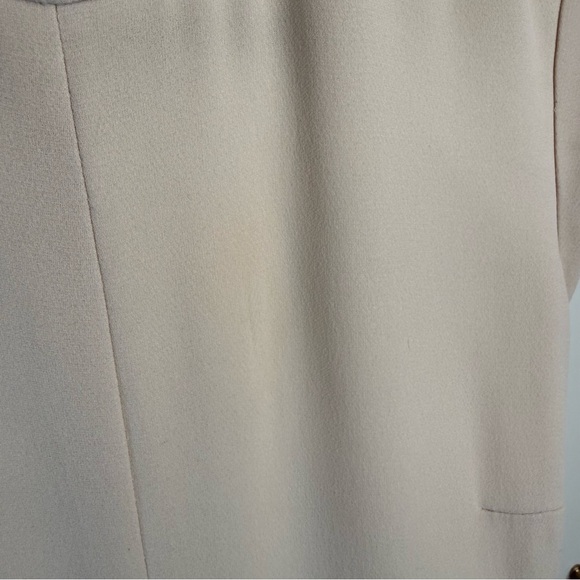 Vintage Silk Wedding Gown with Button Shoulder Details and Mesh Back - Picture 8 of 13